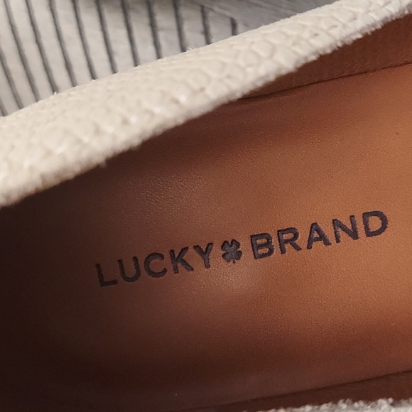 LUCKY BRAND Majzan Ivory Lizard Print Leather Slip On Loafers - Picture 4 of 14